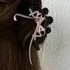 Muweordy akryl balettstil hårklo koreansk band tie bow clips söta tjejvåg greppklipptillbehör för kvinnor