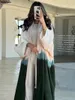Ropa étnica siskakia dubai Moda musulmana Mujeres elegantes Tie-dye Contraste Color Kimono Abayas Moroccan Kaftan Islam 2024