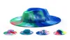 2020 Tie Dye Fedora Hat d'hiver Panama Caps Jazz Caps Femmes Men de laine Loverie largeur gangster trilby Hats6600743