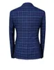 Herrdräkter Plaid kostym Tre stycken skakning av två knappar Slim fit formell jackvästbyxor set