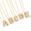 NIEUW 26 Engelse letter ketting koper vergulde True Gold Micro Set zirkoon ballonbrief hanger ketting