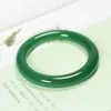 Bangle Natural Agate -podobny do szmaragdowej zielonej bransoletki Chalcedony żeńska okrągła bar piękna jaderz cesarz Green10mmsafenes