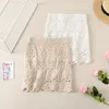 Jupes évidées jupe de fleur au crochet pour femmes printemps été blanche en dentelle en dentelle sweet short mini