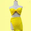 Women's Swimwear 2024 Sexy Bandeau Bikinis Padded Female Swimsuit 3 Pack Bathing Suits Korean Girls Bikini Set Beach Pool Bather