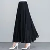 Jupes d'été jupe en mousseline imprimée polyvalente pour femmes taille haute taille une ligne hémat