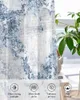 Tende astratte texture blu in stoffa blu tende trasparenti per la finestra soggiorno trasparente voile tulle cortinas drappe