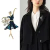 Broches prachtige kristallen balletdanser sieraden pinnen voor dame elegante damesbroche pin decoratieve pak kleding badges