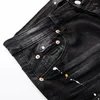 Pantaloni femminili di alta qualità roca jeans jeans street americano strappato a inchiostro black black wash black slim e slim