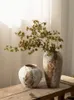 Mottled Retro Chinese Style Decorative Ornaments Flower Arrangement Water Culture Ceramic Vase 240430