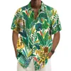 Mäns casual skjortor 2024 sommarknappskjorta mode hawaiian strand växt blomma