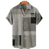 Camisas casuais masculinas 2024 Button-Up Fashion Tirm Samp