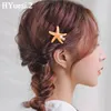 2st Artificial Starfish Shell Pearl Hair Clips Set Acrylic Alligator Hairpins For Kids Girls Bangs Barrettes Summer Headwear