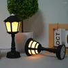Table Lamps Retro Miniatures Small LED Desk Lamp Mini Street Lights Battery Powered Night Desktop Ornament