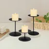 Kerzenhalter 6 PCs/Set Metal Iron Candlestick European Light Luxury Style Wedding Candlelight Mittelstücke Home Decor Modern Schwarz