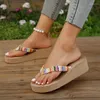 Slippers 2024 Zomer dames mode clip-toe bohemian platform schoenen dames kleurrijke wig casual zapatillas mujer