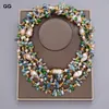 GG 18 4 rzędy Naturalne fioletowe keshi baroque perł kolorowy kryształowy naszyjnik ręcznie robiony dla kobiet 240428