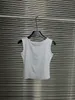 Damestanks Camis damesontwerper t-shirt slanke crop top d borduurwerk kort open navelstreng t-shirt kleine straat hete meiden veelzijdige kleding