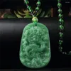 Hangende kettingen Charm Groene steen handgesneden Dragon Jade ketting Geel kristal Chinese amulet dames man Lucky Jewelry Cadeau