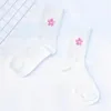 Frauen Socken süße süße Kirschblüten -Knöchel Kawaii Stickerei Blume Middle Tube Japanische Harajuku weich für Mädchen