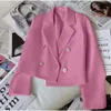 Fashion Short Women Blazers Elegant Female Suist Jacket Tops Casual Solid Long Mancheve Bureau Lady Blazer Coat Spring Automne 240417