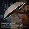 Fully Automatic Reverse Folding Umbrella with Windproof Reflective Stripe UV Umbrellas for Men and Women Carabiner Handle Travel 240420