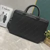 Czarna skórzana teczka Projektant laptopa Business Word Torebka dla mężczyzn torby robocze Wysoka Qality Mężczyznę na ramię marka