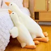 50-190cm fofo Big Big White Goose Pluguy Toys Kawaii enorme almofada de travesseiro de sono de pato Doll de boneca de animais de pelúcia de pelúcia para crianças 240426