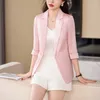 Frauenanzüge formelle elegante Blazers Jacken Mantel halbe Ärmel für Frauen professionelle Frühjahrs -Sommer -Büroarbeit tragen Outwear Tops Plus Size