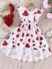 Girl Dresses Girls 'Summer Casual Vacation Style Small Sleeve Dress Sweet Ruffle Tuxedo