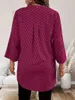 Blouses voor vrouwen shirts dames plus maat gedrukte krullende top casual v-neck een derde mouw2405