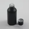 Opslagflessen Top 50 ml zwarte olie parfum glazen fles met plastic schroefdop en stop te koop