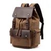 Backpack Vintage Canvas for Men 15,6 pouces ordinateur portable Casual Schoolbag adolescent Voyage de grande capacité