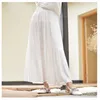 Jupes 2024 Femme d'été Blanc Long jupe haute taille stretch coton et lin saia a-line faldas Jupe femme