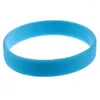 Bangle 2Pcs Fashion Silicone Rubber Elasticity Wristband Wrist Band White & Sky Blue