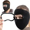 Berets Mężczyźni Windproof Anti Dust Face Mask Cycling Ski Oddychane maski polarowa osłona kaptura z gogle BALACLAVA