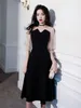 Gelegenheitskleider sexy Wellenabend Party Pailletten Sommer Frauen Schwarz Retro Elegant Culb Kleid Frauen