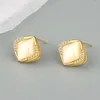 Stud -oorbellen vrouw opaal mode glanzende retro hong kong stijl fijne sieraden voor cadeau vriendin
