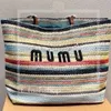 Соломенная Mui Mui Bag Shop Mope Большой тотация дизайнер пляжная сумка женщина летняя роскошная полоса Раффиас плеч