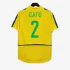 Brasil Vintage Jersey Romario Rivaldo Brazils Carlos Ronaldinho Camisa de Futebol 1998 2002 Ronaldo Kaka 2006 2000 1994 1970 1957 1950 Pele Retro Soccer Trikots