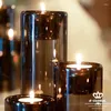 Candle Holders Vintage Black Holder Glass Transparent Nordic Romantic Set Modern Suporte Celular Mesa Wedding Decoration 6