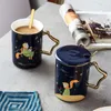 Tasses dessin animé tasse de tasse en céramique pour enfants avec couverture de la maison de ménage des garçons avancés