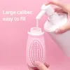 Storage Bottles 1/4Pcs Silicone Portable Shampoo Massage Brush Lotion Bottle Scalp 2-in-1 Travel Tools Fashion