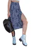 Signe 2024 Summer Summer Floist Floist Floist Fashion Leopard Flower Skirt con coscia sexy Slim