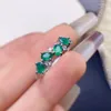 Cluster Rings Natural Emerald For Women Silver 925 Jewelry Luxury Gem Stones 18k Gold Plated Free Shiping Items