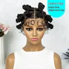 ノットレスブレードウィッグ合成ボックス編組髪型編組編みパンウィッグフルレース黒人女性のためのアフリカの編組髪240423