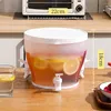 Garrafas de água refrigerador chaleira fria com torneira doméstica limonada garrafa de fruta tanque de bule de chá de grande capacidade arremessador te Teaware