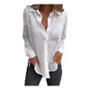 Blouses de femmes Sexy Hollow Out broderie Crochet Femmes Spring Solid Long Sleeve Jacquard Top Summer Loose Single Breasted Abelt