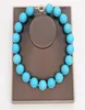 Guaiguai Bijoux naturel 20 mm Blue Turquoise Gems Collier en pierre Fabriqué pour les femmes Real Gems Stone Lady Fashion Jewellery4736642