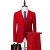 Set da uomo set di abiti da sposa abiti da sposa abiti a colore puro abbigliamento formale da 3 p set jacketspantsvest tute dimensioni s-5xl 240423