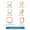 Hoop Earrings 6 Pairs Gold Color Brass Huggie For Women Simple Metal Small Circle Unisex Jewelry
